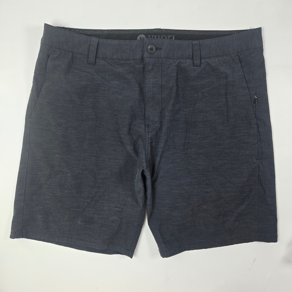 Vuori Aim Shorts Mens 36 Charcoal Heather V368 Performance Stretch Chino Short